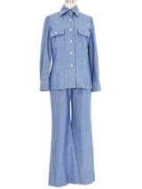 Rhinestone Embellished Chambray Ensemble Suit arcadeshops.com