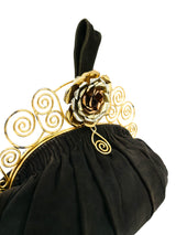 1940s Floral Clasp Clutch Accessory arcadeshops.com