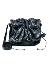 Carlos Falchi Black Snakeskin Buffalo Bag Accessory arcadeshops.com