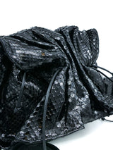 Carlos Falchi Black Snakeskin Buffalo Bag Accessory arcadeshops.com