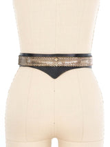 Snakechain Accented Leather Waist Belt Accessory arcadeshops.com