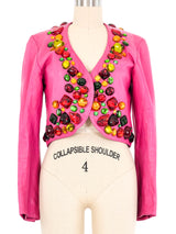 1990 Yves Saint Laurent Embellished Leather Jacket Jacket arcadeshops.com