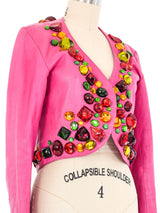 1990 Yves Saint Laurent Embellished Leather Jacket Jacket arcadeshops.com
