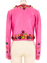 1990 Yves Saint Laurent Embellished Leather Jacket Jacket arcadeshops.com
