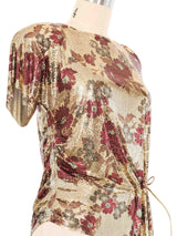 Whiting and Davis Floral Chainmail Top Top arcadeshops.com
