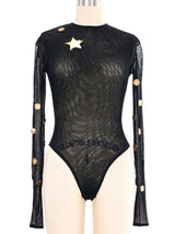 Giorgio di Sant'Angelo Copper Disc Accented Mesh Bodysuit Suit arcadeshops.com