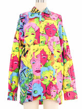 1991 Versace Pop Art Andy Warhol Marilyn Monroe X Betty Boop Blouse Top arcadeshops.com