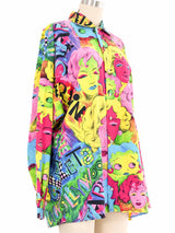 1991 Versace Pop Art Andy Warhol Marilyn Monroe X Betty Boop Blouse Top arcadeshops.com