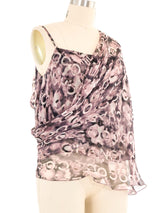 2002 Chanel Logo Floral Printed Silk Top Ensemble Top arcadeshops.com