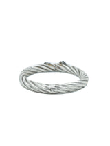 Twisted Silver Hinged Bangle Accessory arcadeshops.com