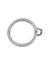Twisted Silver Hinged Bangle Accessory arcadeshops.com