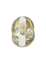 Modernist Silver Interlocking Dome Earrings Accessory arcadeshops.com