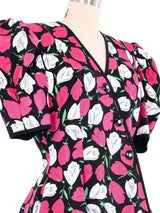 1980s Tulip Print Short Sleeve Jacket Jacket arcadeshops.com