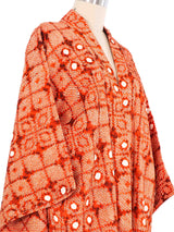 Burnt Orange Mosaic Shibori Kimono Jacket arcadeshops.com