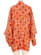 Burnt Orange Mosaic Shibori Kimono Jacket arcadeshops.com