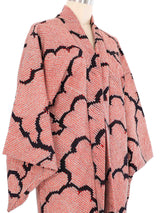 Dark Red Shibori Haori Kimono Jacket arcadeshops.com