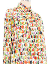 Celine Abstract Print Blouse Top arcadeshops.com