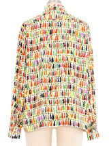 Celine Abstract Print Blouse Top arcadeshops.com