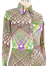 1970s Prism Print Jersey Blouse Top arcadeshops.com