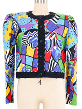 1980s Geometric Quilted Crop Jacket Jacket arcadeshops.com