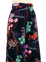 1960s Floral Print Velvet Palazzo Pants Bottom arcadeshops.com