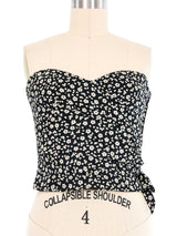 Ungaro Floral Linen Bustier Top arcadeshops.com
