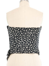 Ungaro Floral Linen Bustier Top arcadeshops.com