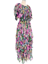 Diane Freis Bead Embellished Floral Handkerchief Dress Dress arcadeshops.com