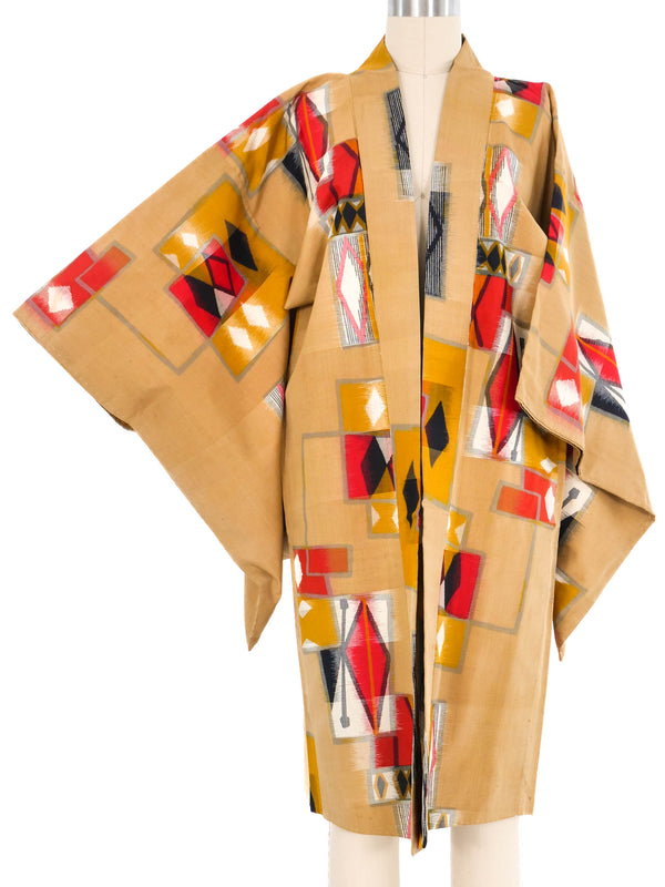 Tan Handpainted Kimono Jacket arcadeshops.com