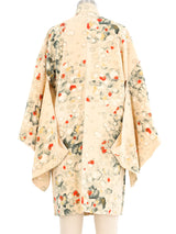 Beige Floral Watercolor Kimono Jacket arcadeshops.com
