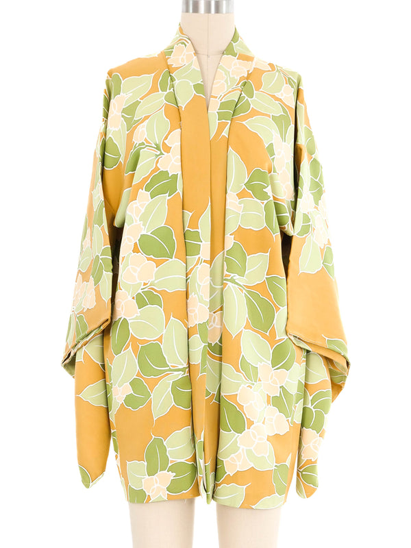 Caramel Green Floral Kimono