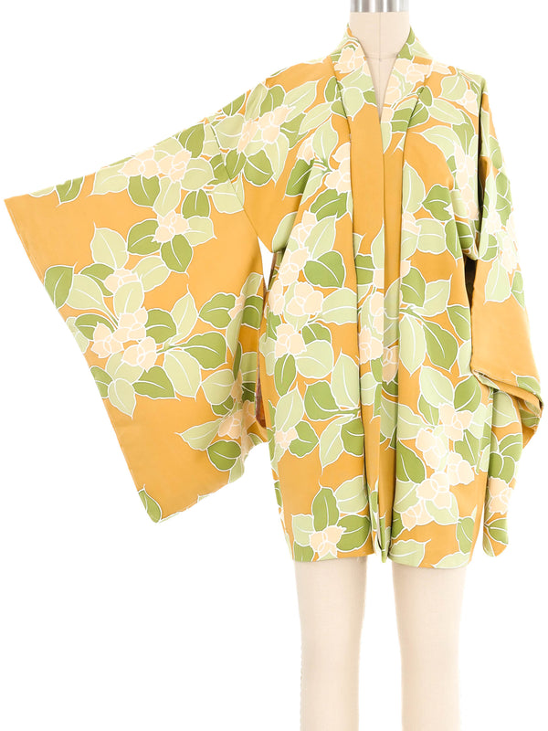 Caramel Green Floral Kimono