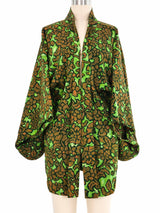 Green And Brown Overdyed Floral Kimono Jacket arcadeshops.com