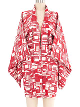 Red Geometric Kimono Jacket arcadeshops.com