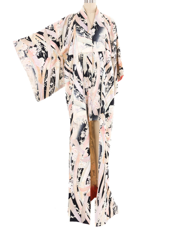 Pastel Floral Silk Kimono