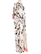 Pastel Floral Silk Kimono Jacket arcadeshops.com