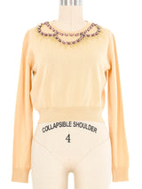 Miu Miu Embellished Cropped Sweater Top arcadeshops.com