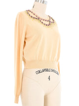 Miu Miu Embellished Cropped Sweater Top arcadeshops.com