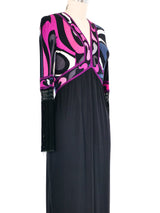 Emilio Pucci Fringe Trimmed Printed Jersey Dress Dress arcadeshops.com