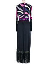 Emilio Pucci Fringe Trimmed Printed Jersey Dress Dress arcadeshops.com