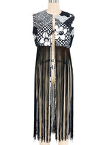 1970s Printed Fringed Vest Jacket arcadeshops.com