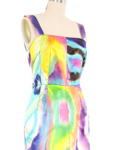 2008 Dolce And Gabbana Neon Tie Dye Satin Dress Dress arcadeshops.com
