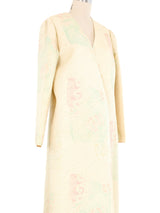 Mary McFadden Metallic Quilted Maxi Coat Jacket arcadeshops.com