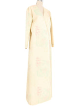 Mary McFadden Metallic Quilted Maxi Coat Jacket arcadeshops.com