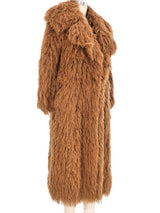Brown Yarn Shag Maxi Coat Outerwear arcadeshops.com