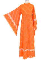 Bright Orange Angel Sleeve Mexican Wedding Dress Dress arcadeshops.com