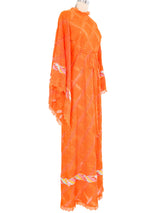 Bright Orange Angel Sleeve Mexican Wedding Dress Dress arcadeshops.com