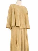 1970s Donald Brooks Gold Lurex Accordion Pleat Dress Dress arcadeshops.com