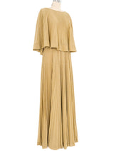 1970s Donald Brooks Gold Lurex Accordion Pleat Dress Dress arcadeshops.com