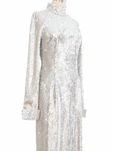 Givenchy Silver Sequin Gown Dress arcadeshops.com